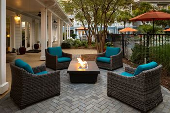 Poolside Fireplace